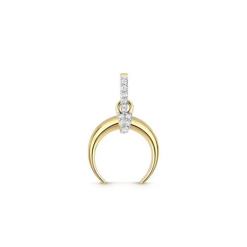 0.05ct Diamond Horn Pendant - 9ct Yellow Gold